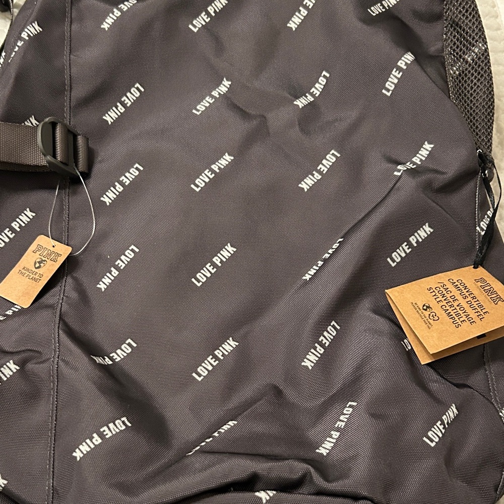 PINK Victoria's Secret Black Backpack with White Accents